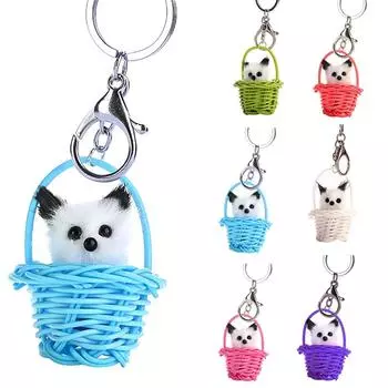 Прекрасный плюшевый кулон в виде кота, брелок, металлическое милое кольцо, сумка, украшение для автомобиля Green