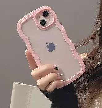 Прекрасный Прозрачный Милый Чехол Для Телефона С Вьющимися Волнами Для Iphone 14 13 11 12 Pro Xr Xs Max Прозрачный Противоударный Мягкая Задняя Крышка Ярких Цветов For iPhone X or XS