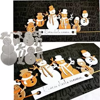 Прекрасный шаблон, форма для рождественского снеговика, украшения для рукоделия, карманные альбомы из углеродистой стали, вырубной штамп серебряный