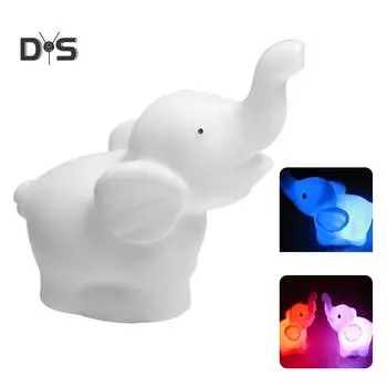 Прекрасный слон, 7 меняющихся цветов, переключатель включения/выключения, светодиодный ночник, подарок для детей