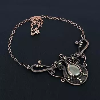 Прекрасный золотой апачский пирит, драгоценный камень, ювелирное ожерелье ручной работы из чистой медной проволоки 18 Inches золотистый