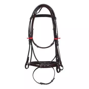 Премиальная английская кожаная уздечка с мягкой подкладкой, простой налобник, все размеры для лошадей. Extra Full(Extra large) чёрный