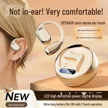 Премиальная Bluetooth-гарнитура с заушным креплением: Полностью беспроводные, сверхдолговечный аккумулятор, шумоподавление, водонепроницаемые, созданы для спорта M76