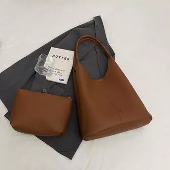 Премиальная большая вместительная ретро-сумка женская сумка подмышкой модная трендовая сумка через плечо в иностранном стиле коричневый