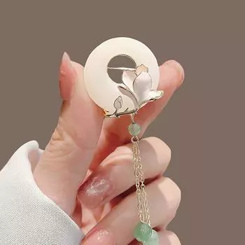 Премиальная брошь с безопасной пряжкой, высококачественная старинная брошь с бахромой в виде тюльпана, ципао, декоративный корсаж с планкой