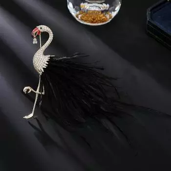 Премиальная брошь в виде розового пера фламинго, изысканный корсаж высокого класса, темпераментный костюм, пальто, персонализированная креативная булавка