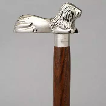 Премиальная деревянная трость ручной работы для мужчин и женщин с красивой серебряной головой льва и золотой головой льва