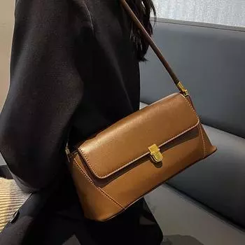 Премиальная фактурная сумка женская большая вместимость 2024 новая модная сумка на одно плечо через подмышку женская сумка-багет белый