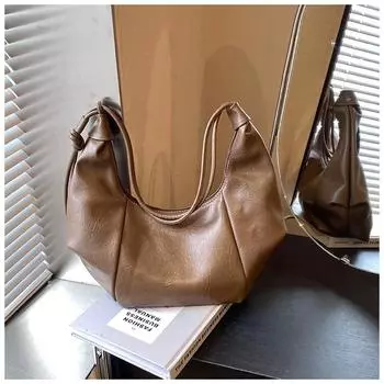 Премиальная фактурная женская сумка большой емкости 2024 года, новая осенне-зимняя ретро-сумка-мессенджер, сумка-мессенджер для поездок на работу чёрный