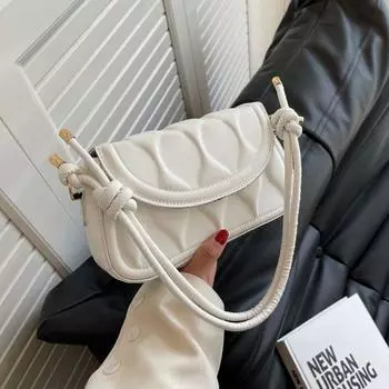 Премиальная и нишевая сумка для женщин на лето со стильной текстурой и сумка через плечо на одно плечо. Универсальная сумка через подмышку для женщин one size fits all чёрный