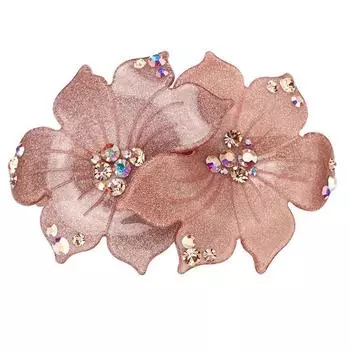 Премиальная корейская версия Кристальная заколка для волос с фиолетовым цветком Весенняя заколка со стразами Пан Зажим для волос горизонтальный Элегантные женские аксессуары для волос