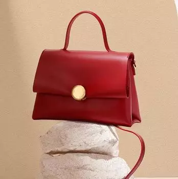 Премиальная красная свадебная сумочка 2024: Вместительная фактурная свадебная сумка для женщин красный