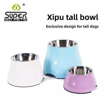 Премиальная миска двойного назначения из нержавеющей стали для собак мелких и средних размеров BB Blue