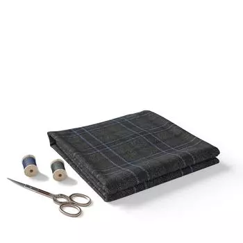 Премиальная непрошитая ткань для блейзера серо-синего цвета | 70% вискоза, 30% полиэстер | 450 г, ширина 150 см 1 Meter серый/синий