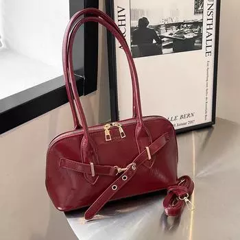 Премиальная нишевая сумка 2024 года, осень и зима, новая версия, модная сумка-ракушка, ретро, переносная, косая, женская сумка через плечо чёрный