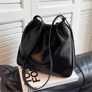 Премиальная повседневная простая женская сумка универсальная сумка-мессенджер для поездок на работу большая вместительная сумка-тоут в стиле ретро чёрный