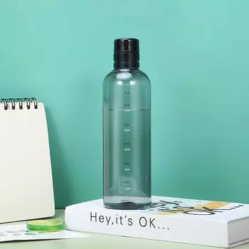 Премиальная прозрачная бутылка для воды с большой емкостью — идеально подходит для занятий спортом и путешествий чёрный