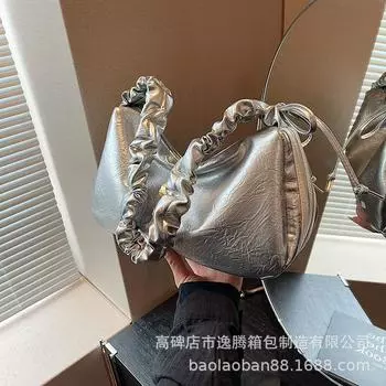 Премиальная ретро маленькая женская сумка 2024 года, новая универсальная плиссированная сумка-мессенджер, супер пожарная сумка через плечо подмышку