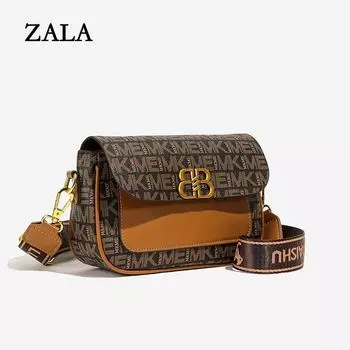 Премиальная ретро-печатная маленькая квадратная сумка маленькая женская новая модная универсальная сумка-мессенджер через плечо коричневый