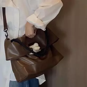 Премиальная ретро-сумка для поездок на работу, женская новая модная сумка через плечо, большая вместительная студенческая портативная сумка коричневый