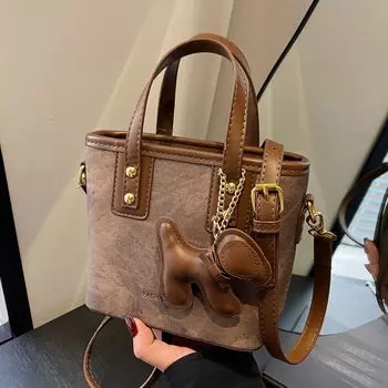 Премиальная ретро-сумка, женская сумка, популярная сумка-мессенджер, переносная сумка-ведро no pendant синий