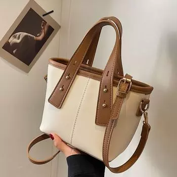 Премиальная ретро-сумка, женская сумка, популярная сумка-мессенджер, модная портативная сумка-ведро коричневый