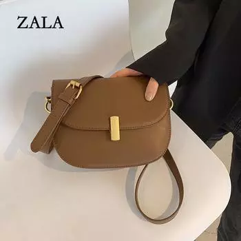 Премиальная ретро-сумка женская весна-лето новая модная корейская версия универсальная одно плечо кроссбоди ins модная сумка-седло коричневый