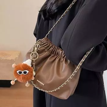 Премиальная ретро универсальная сумка-ведро модная нишевая сумка-цепочка женская осенне-зимняя сумка-мессенджер для поездок на работу