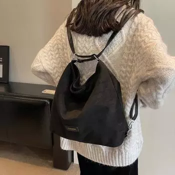 Премиальная сумка большой вместимости 2024 года, новая женская сумка для поездок на работу на осень и зиму, сумка-мессенджер, сумка-ведро с двумя плечами чёрный