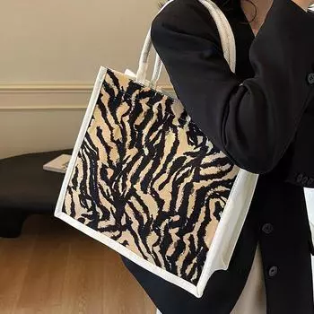 Премиальная сумка большой вместимости, женская универсальная студенческая сумка через плечо, модная холщовая переносная сумка-тоут для поездок на работу