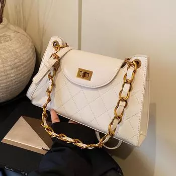 Премиальная сумка-цепочка Rhombus Женская модная сумка через плечо Сумка через плечо белый