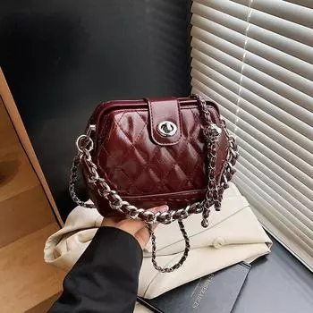 Премиальная сумка-цепочка с бриллиантами, женская, весенняя новинка, универсальная, на плечо, кроссбоди, сумка доктора красный