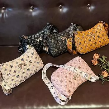 Премиальная сумка через плечо, летняя новая женская сумка с принтом, сумка через подмышку белый