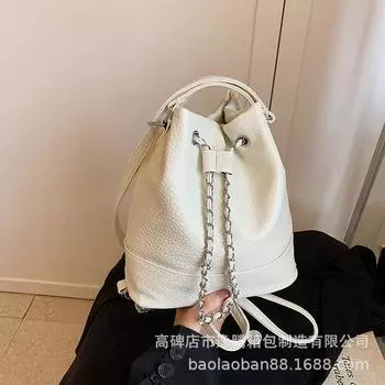 Премиальная сумка через плечо, сумка-рюкзак большой вместимости в иностранном стиле, женский новый маленький рюкзак 2024 года, многоцелевая сумка-ведро белый