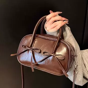 Премиальная сумка через плечо Женская сумка для боулинга в стиле ретро Модная сумка через плечо красный