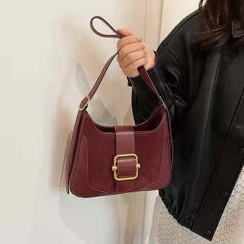 Премиальная сумка через подмышку в ретро-контрастном цвете, модная портативная сумка через плечо с косым ремнем коричневый