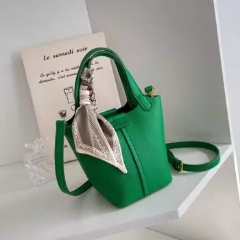 Премиальная сумка для мобильного телефона женская модная универсальная новинка сумочка текстурная сумка-мессенджер сумка-ведро зелёный