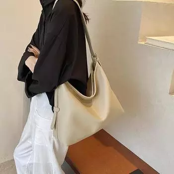 Премиальная сумка для поездок на работу женская 2024 новая повседневная универсальная сумка через плечо подмышкой простая темпераментная сумка-ведро темно-коричневого