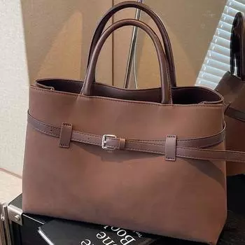 Премиальная сумка Майяра женская осенняя текстура матовая ручная сумка большой вместимости сумка для поездок на работу коричневый