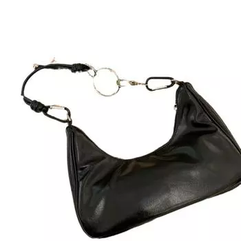 Премиальная сумка-мешок для подмышек женская весна-лето 2024 года, новая сумка для поездок на работу, универсальная сумка на одно плечо чёрный