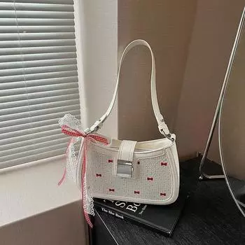 Премиальная сумка подмышку женская новая летняя сумка-бант для модная плечевая сумочка белый