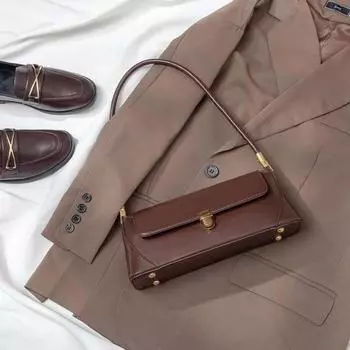 Премиальная сумка, текстура в иностранном стиле, ретро-багет, сумка подмышкой, универсальная сумка-мессенджер на одно плечо, Tide белый