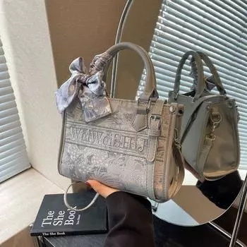 Премиальная сумка-тоут для поездок на работу, женская сумка через плечо, новинка 2024 года, универсальная сумка-мессенджер, портативная рабочая маленькая сумка серый