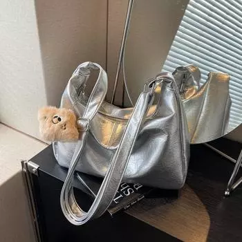 Премиальная сумка женская 2024 новая модная популярная сумка через плечо большой вместимости сумка-мессенджер для поездок на работу бежевый