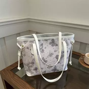 Премиальная сумка женская сумка большой вместимости класс новая бабочка мода универсальная повседневная студенческая сумка через плечо зелёный