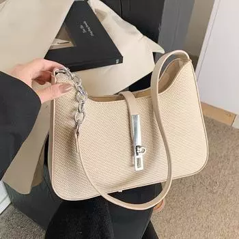 Премиальная сумка женская сумка весна и лето простая и универсальная сумка через плечо для поездок на работу текстурная сумка через подмышку хаки