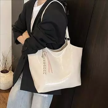 Премиальная текстура большой емкости сумка-тоут женская универсальная сумка через плечо для поездок на работу розовый