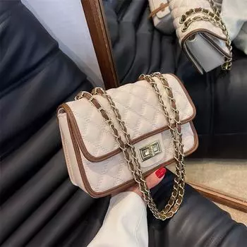 Премиальная текстура маленькая сумка женская сумка 2024 новая модная нишевая сумка-мессенджер с цепочкой из бриллиантов популярная маленькая квадратная сумка через плечо жёлтый