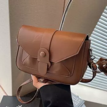 Премиальная текстура маленькая сумка женская мода универсальная сумка-мессенджер нишевый дизайн плечо маленькая квадратная сумка коричневый