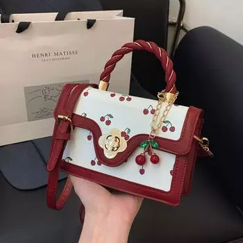 Премиальная текстура модная женская сумка осень-зима 2024 года новая модная нишевая сумка-мессенджер иностранная универсальная маленькая квадратная сумка чёрный